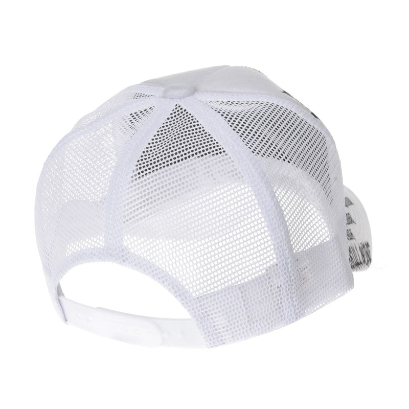WITHMOONS Meshed Baseball Cap Skull Rhinestones Trucker Hat KR1751 (White) - Image 3